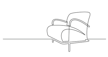 continuous line drawing of elegant modern armchair - PNG image with transparent background