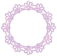 アンティークなレース(ドイリー)風フレーム。水彩風、ベクター素材