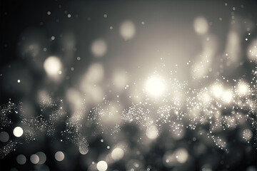 Abstract grey glitter bokeh background. Generative AI.