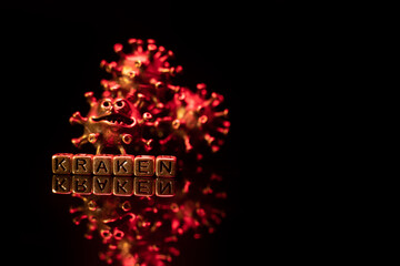 Kraken virus, mutation omicron XBB.1.5. 2023 year, New variant of coronavirus. Kraken Virus, New...