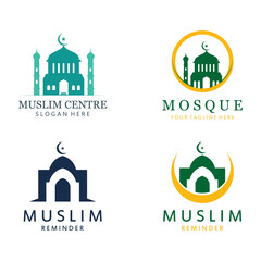 Mosque Creative Logo Template With Simple Concept.