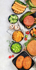 Plant based meat concept. Vegetarian lunch. Healthy eating. Go vegan.