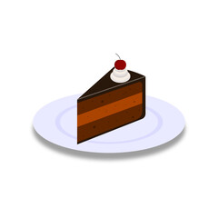 Chocolafe cake with cherrries on top