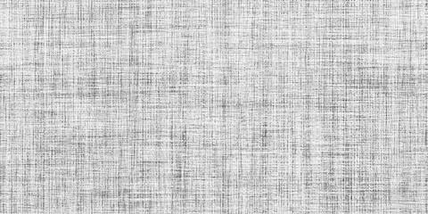 Seamless rough canvas, linen, denim or burlap background in black and white monochrome. Transparent texture overlay of a high resolution textile pattern. Fashion fabric backdrop 3D rendering..
