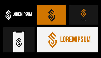 Letter M V logo design. creative minimal monochrome monogram symbol. Universal elegant vector emblem. Premium business logotype. Graphic alphabet symbol for corporate identity