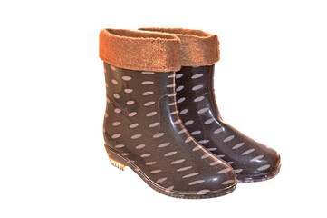 rubber boots isolated on white background