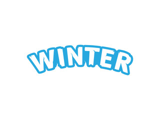 Winter lettering vector illustration.