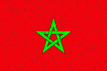 モロッコ　国旗　水彩　背景