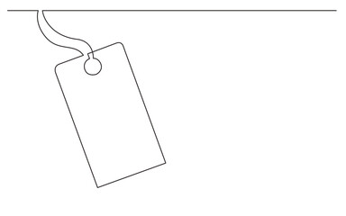 Naklejka premium continuous line drawing tag label vector design 3 - PNG image with transparent background