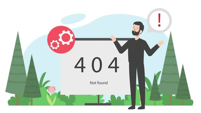 Businessman is reporting that 404 Not Found
