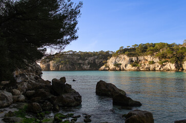 Fototapeta na wymiar Macarella, playa virgen de Menorca 
