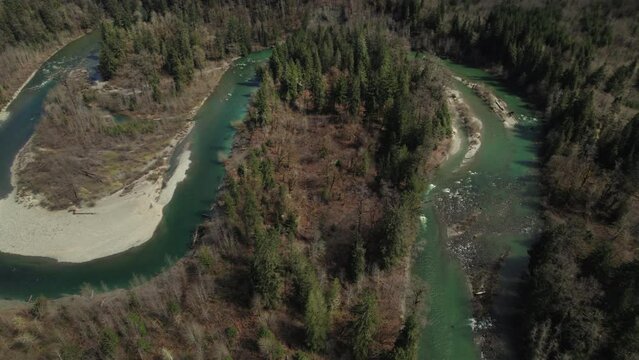 Winding Green River Aerial Pan