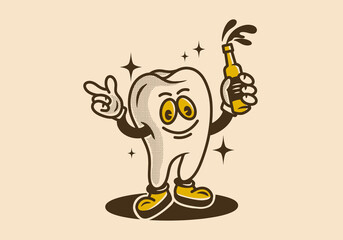 An illustration design of a tooth character