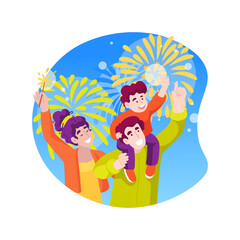 Fireworks isolated cartoon vector illustration.