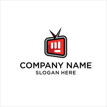 Media company logo or film production studio or audio-visual studio or on-line media.