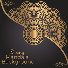 Luxury mandala background with golden decoration