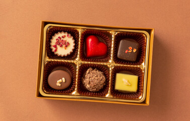 chocolate in a gift box. チョコレートギフト。箱に入ったチョコレート