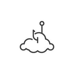 Cloud phishing line icon