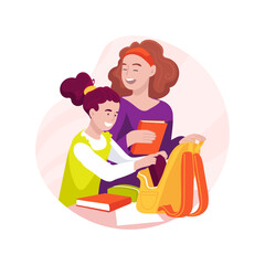 Pack a backpack isolated cartoon vector illustration.