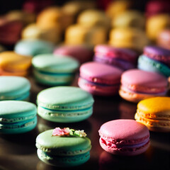 Fototapeta premium Immaculate Macarons, AI