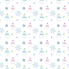 雪だるまと結晶のグラデーションパターン