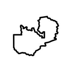Black line icon for zambia