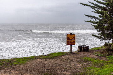 Santa Cruz County, CA,USA on January 05, 2023. Bomb cyclones cause severe storm, severe flood...