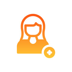 add friend flat gradient icon