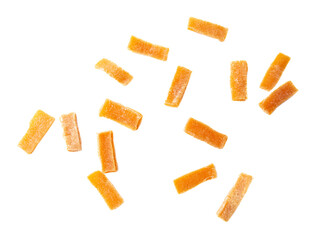 Dried papaya isolated on white background.