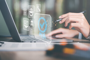 best quality assurance concept for product assurance, standard quality. business insurance Industry...