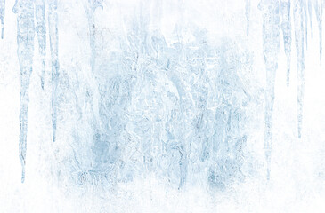 empty background of ice and icicles