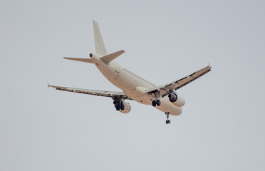 Fototapeta na wymiar Passenger plane in flight in the sky.