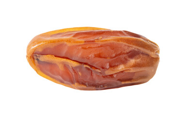 One dried date isolated on white background.