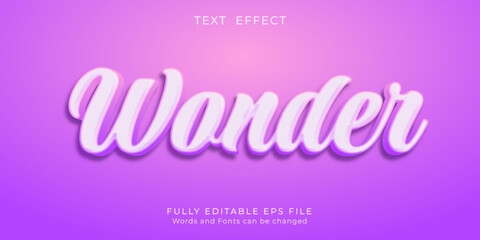 Editable text wonder with three dimension text style