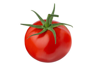 Tomato isolated on white background. With clipping path. Full depth of field. Focus stacking