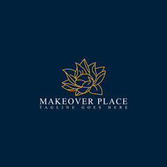 makeover place logo, beauty logo, salon logo, minimalist and business logo design in vector template.