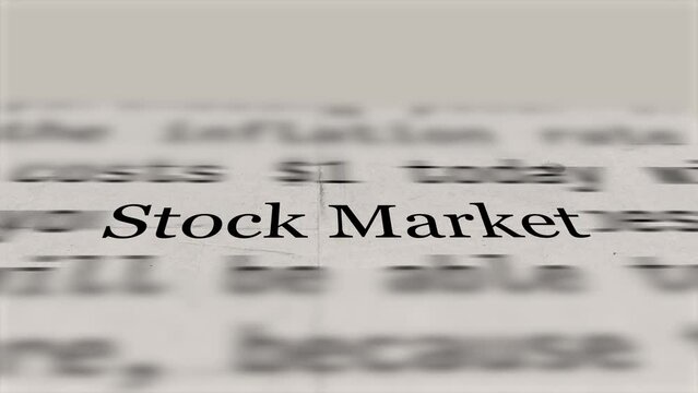 Stock Market news headline - news flashing intro highlights economic news, animated text intro