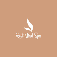 rest mind spa logo, beauty logo, fitness logo, minimalist and business logo design in vector type.
