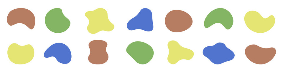 Organic Blob shape. Organic shape set. Abstract pastel spot. Vector ink drop.