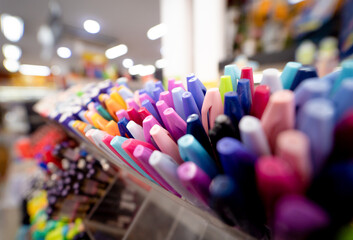 Background of lots assorted colorful marker pen set