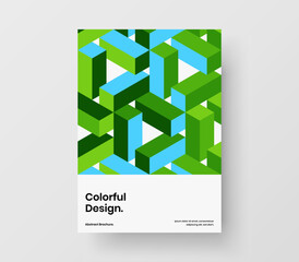 Abstract magazine cover design vector layout. Creative mosaic hexagons placard concept.