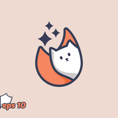 Peeking Cat Fire Icon