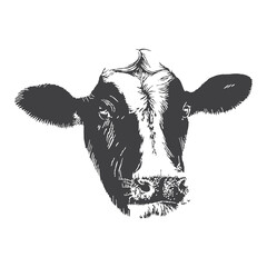 black and white cow vector design 