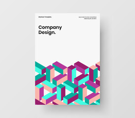 Simple leaflet A4 design vector template. Creative mosaic pattern booklet illustration.