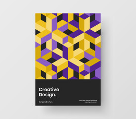 Fresh placard vector design concept. Isolated mosaic hexagons poster layout.