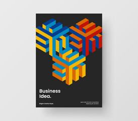 Colorful company identity A4 vector design layout. Trendy mosaic pattern presentation concept.