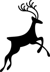 Deer silhouette. Wild animal isolated icon.