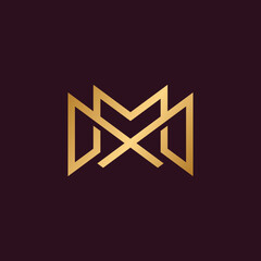 Modern elegant letter M logo design