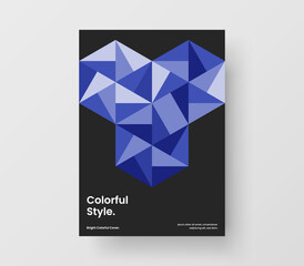 Abstract geometric hexagons banner illustration. Multicolored postcard A4 vector design layout.