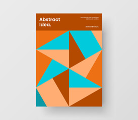 Premium mosaic shapes booklet concept. Minimalistic company brochure A4 design vector template.